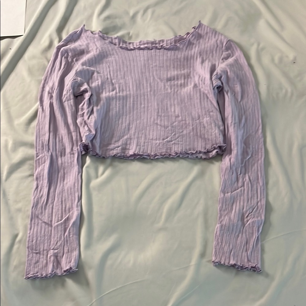 Lavender Ribbed Crop Top